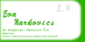 eva markovics business card
