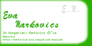 eva markovics business card